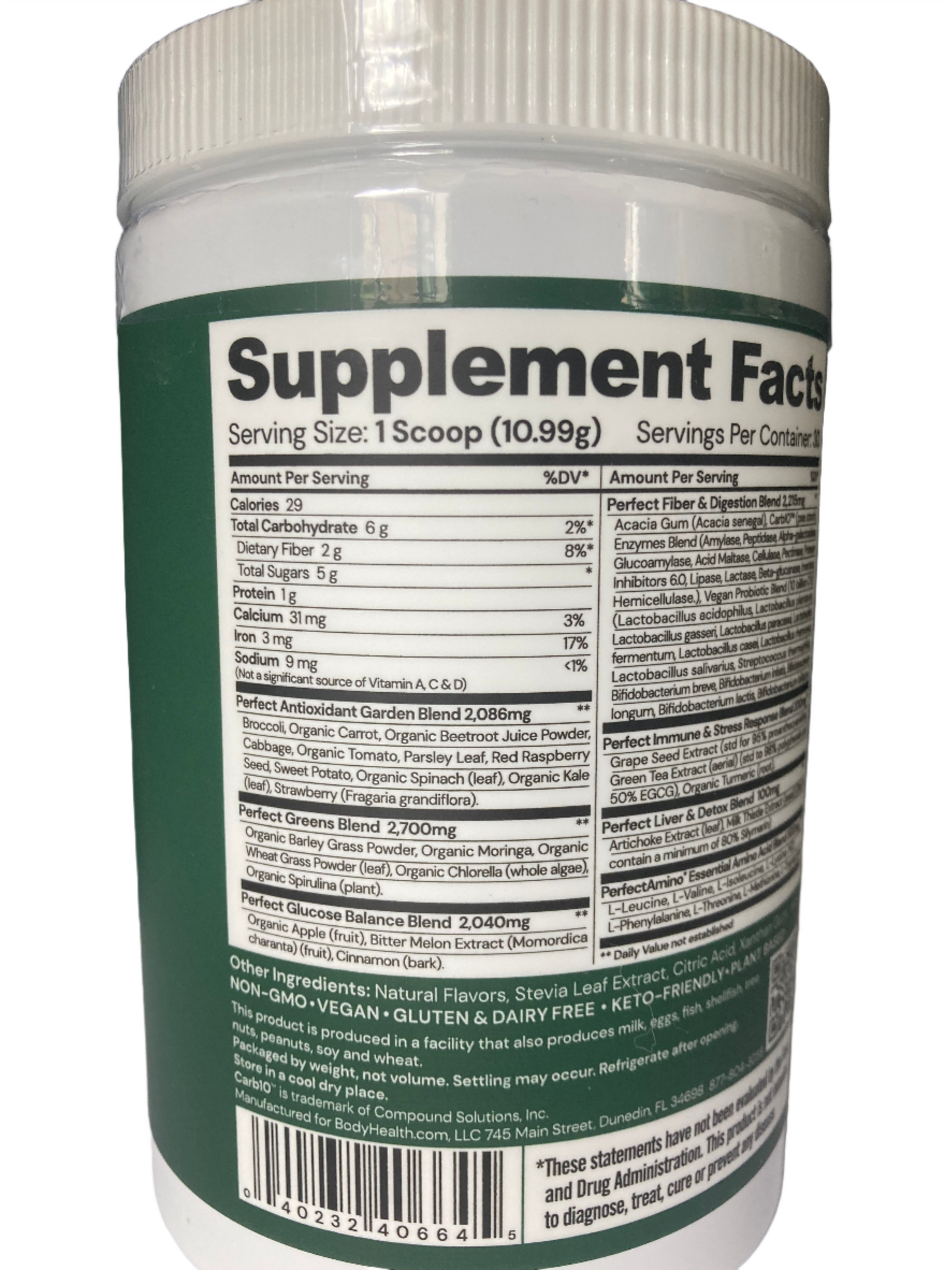 BODYHEALTH Greens enhanced with PerfectAmino - 30 servings